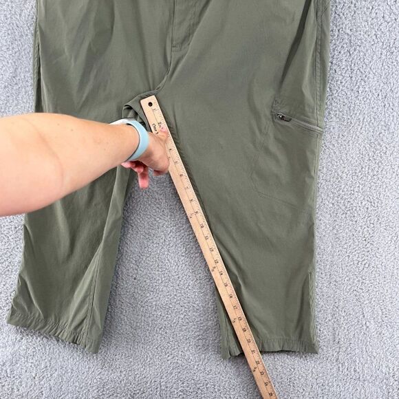 Eddie Bauer Rainier Capris Womens 16 Sprig Green Hiking Nylon Waterproof Camp - Picture 6 of 14